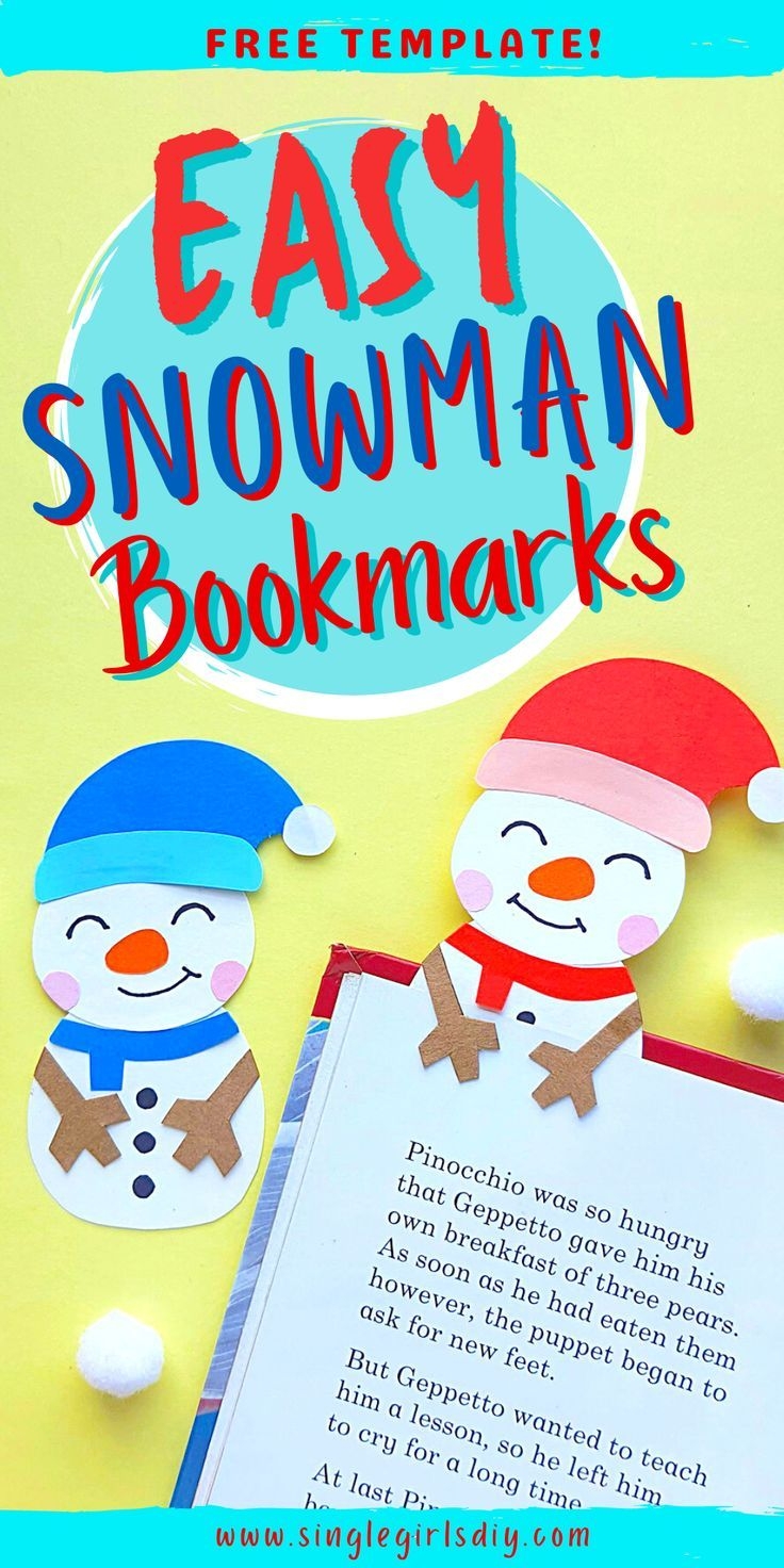 Cute Snowman Bookmarks To Make Right Now Instant Pattern Download 