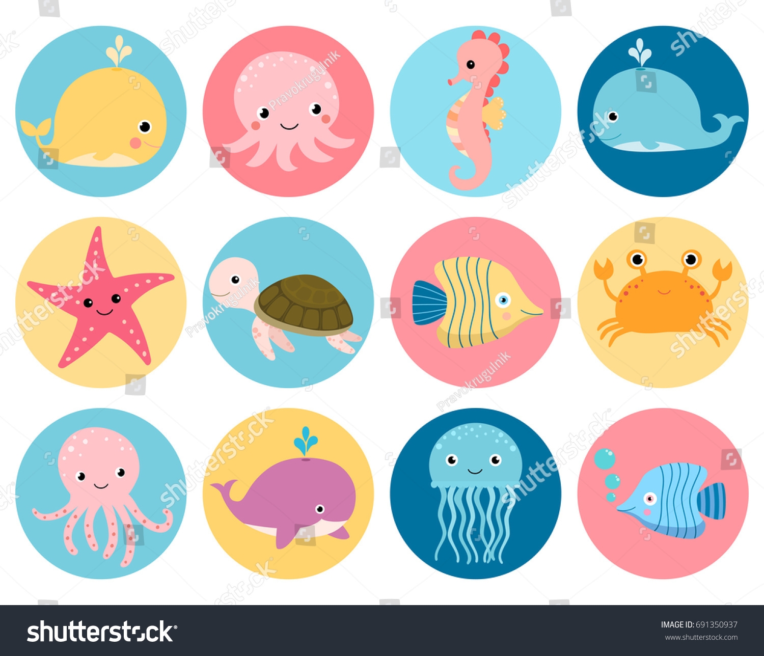 Printable Ocean Animals Cute For Homework