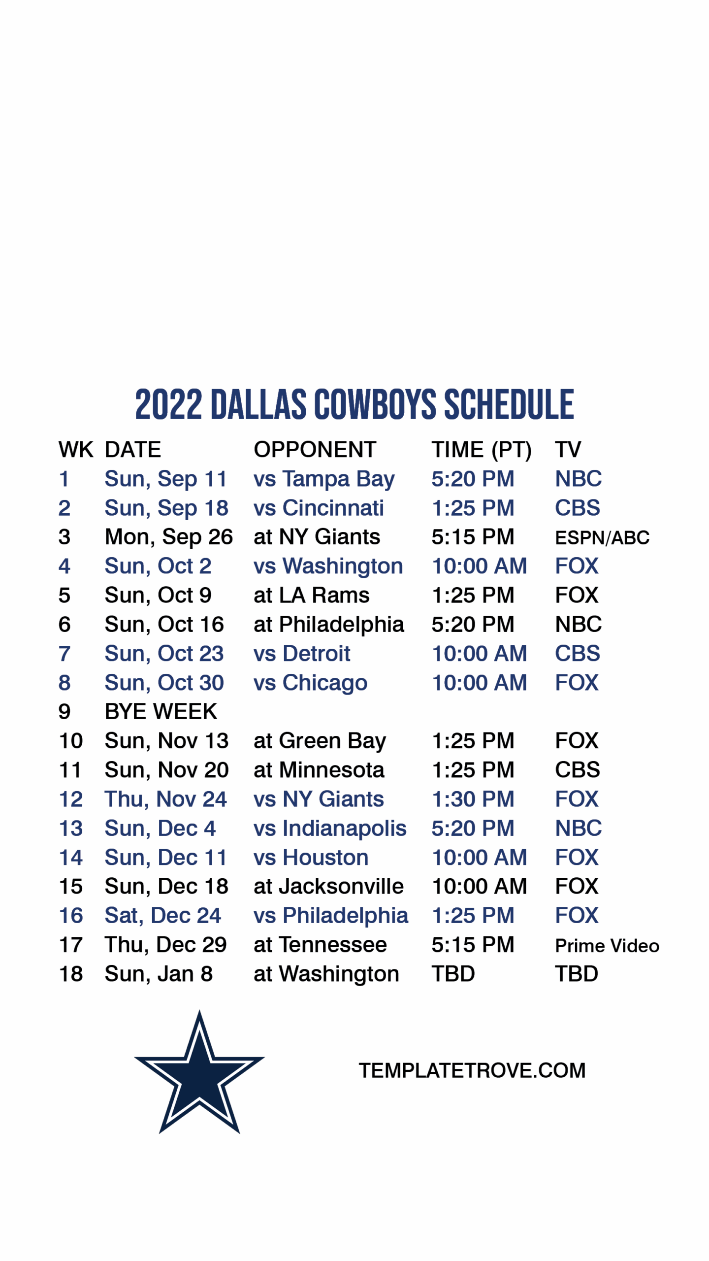 Dallas Cowboys Schedule 2018 Central Time Zone Dawnaracriken1978 s Ownd