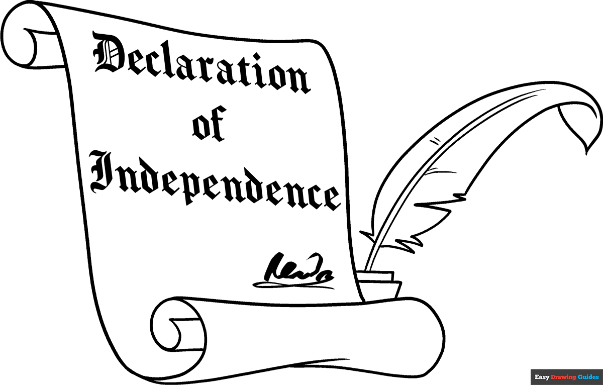 Declaration Of Independence Coloring Page Easy Drawing Guides