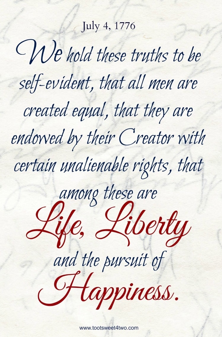 Declaration Of Independence Preamble Printable Toot Sweet 4 Two