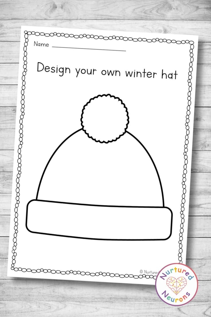 Printable Winter Hat Cloring Page