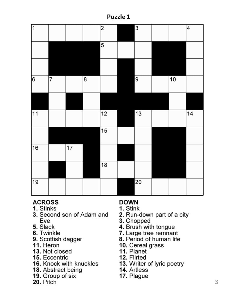 Digital Download 100 Printable Crossword Puzzles For Adults Fun Activities Book For Seniors Large Print Easy To Read Games With Solutions Etsy Israel