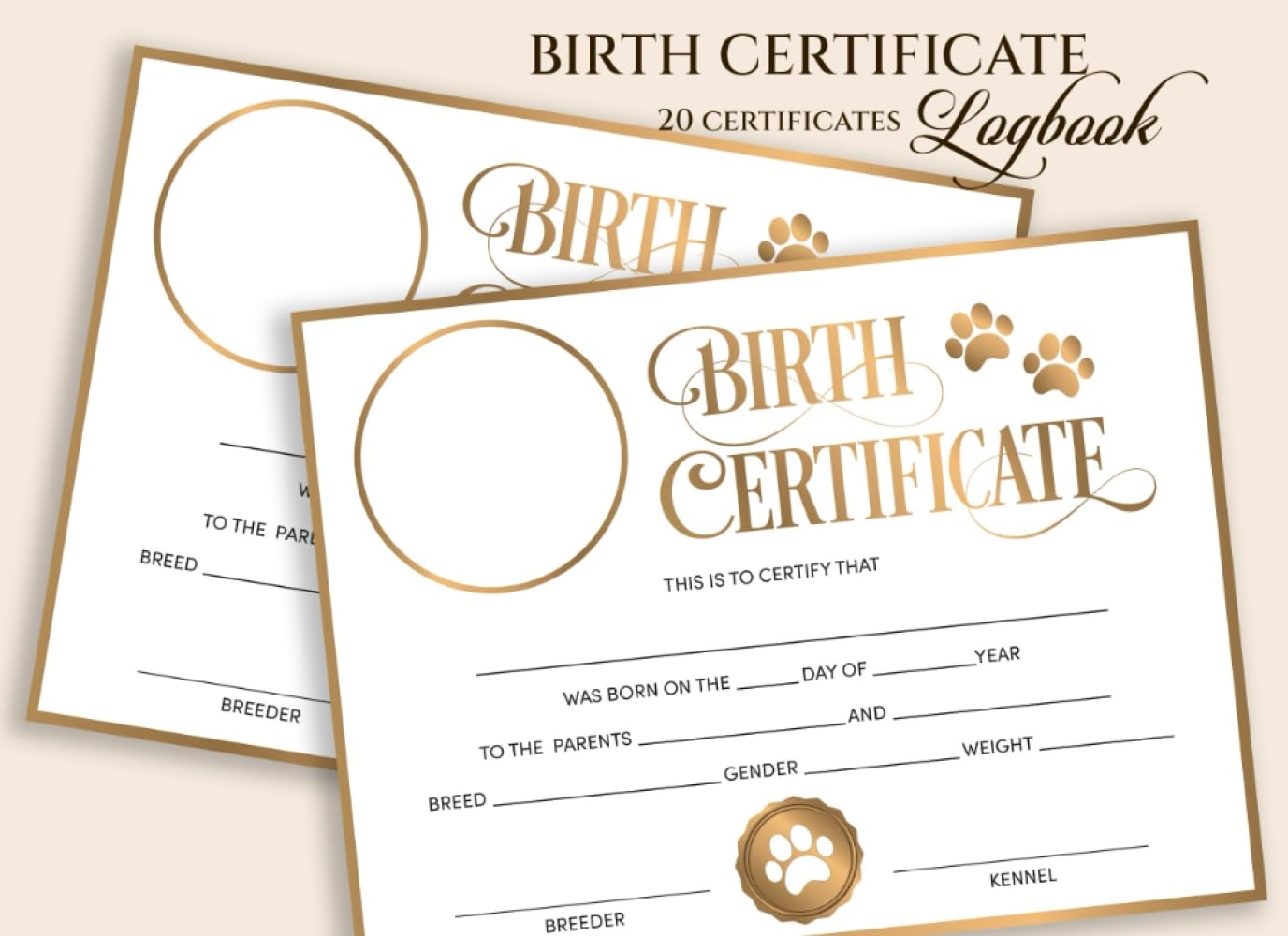 Birth Certificate For Dogs Free Printable