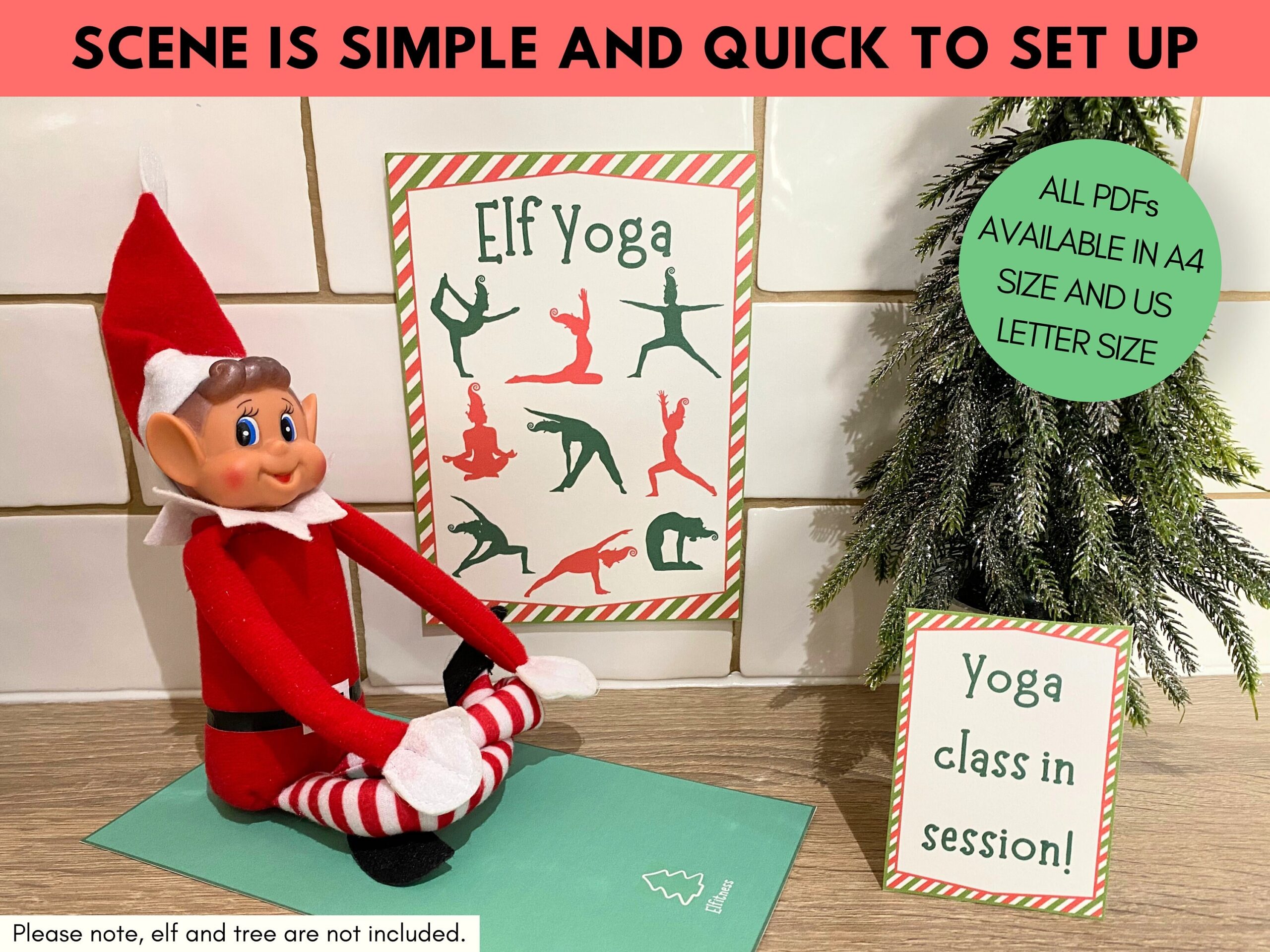 Druckbare Elf Yoga Klasse Requisiten Lustige Elfen Ideen Einfache Elfen Ideen Weihnachtself Requisiten Weihnachtself Aktivit ten Sofortiger Download Elf Szene Etsy de