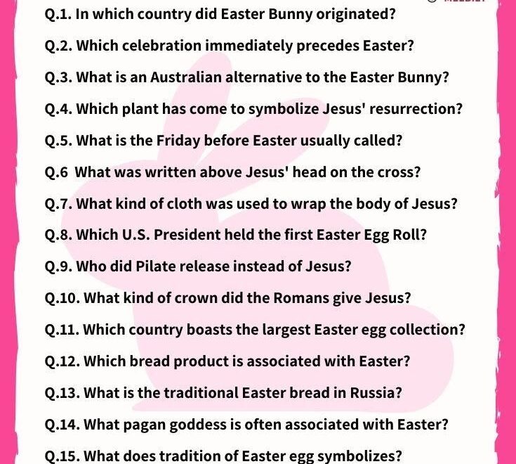 Easter Trivia Worksheet Printable With Answers Easter Quiz Trivia Questions And Answers Trivia Questions