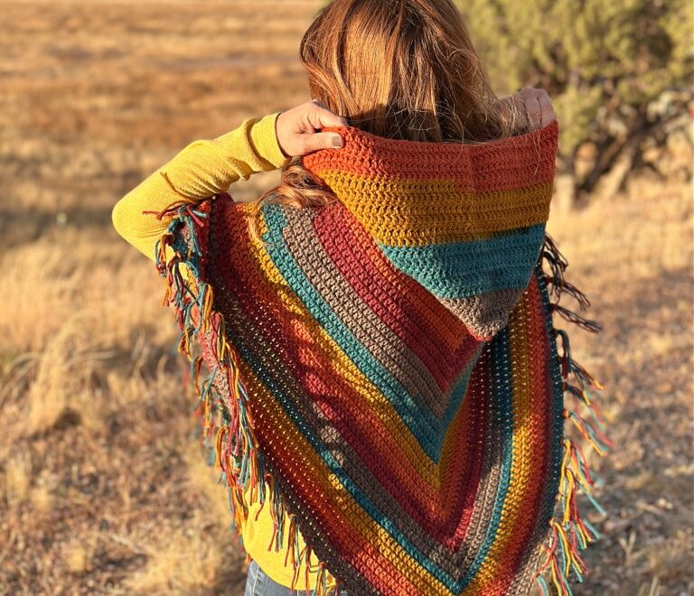 Easy All Double Crochet Hooded Poncho Hooked On Homemade Happiness