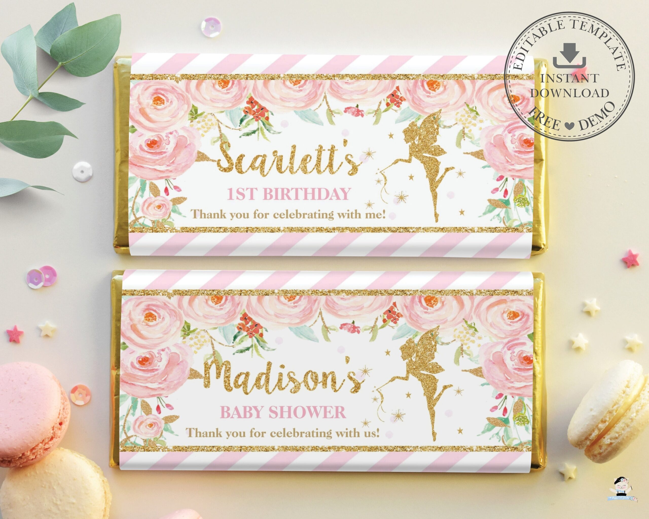 Free Printable Baby Shower Candy Bar Wrappers