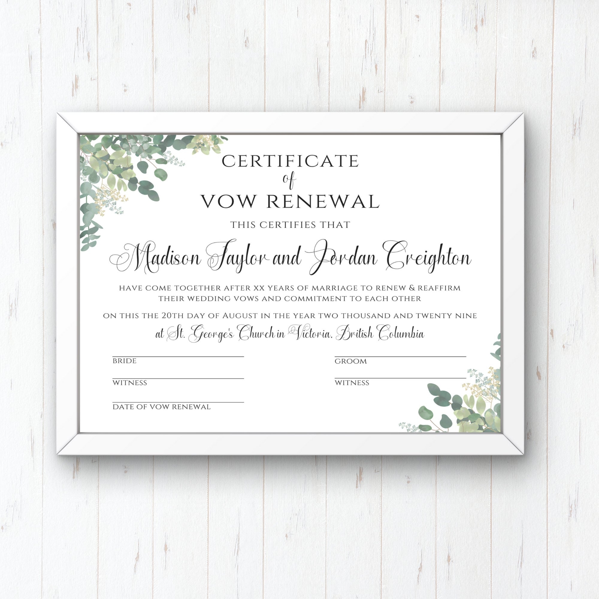 Free Printable Renewal Of Vows Certificate