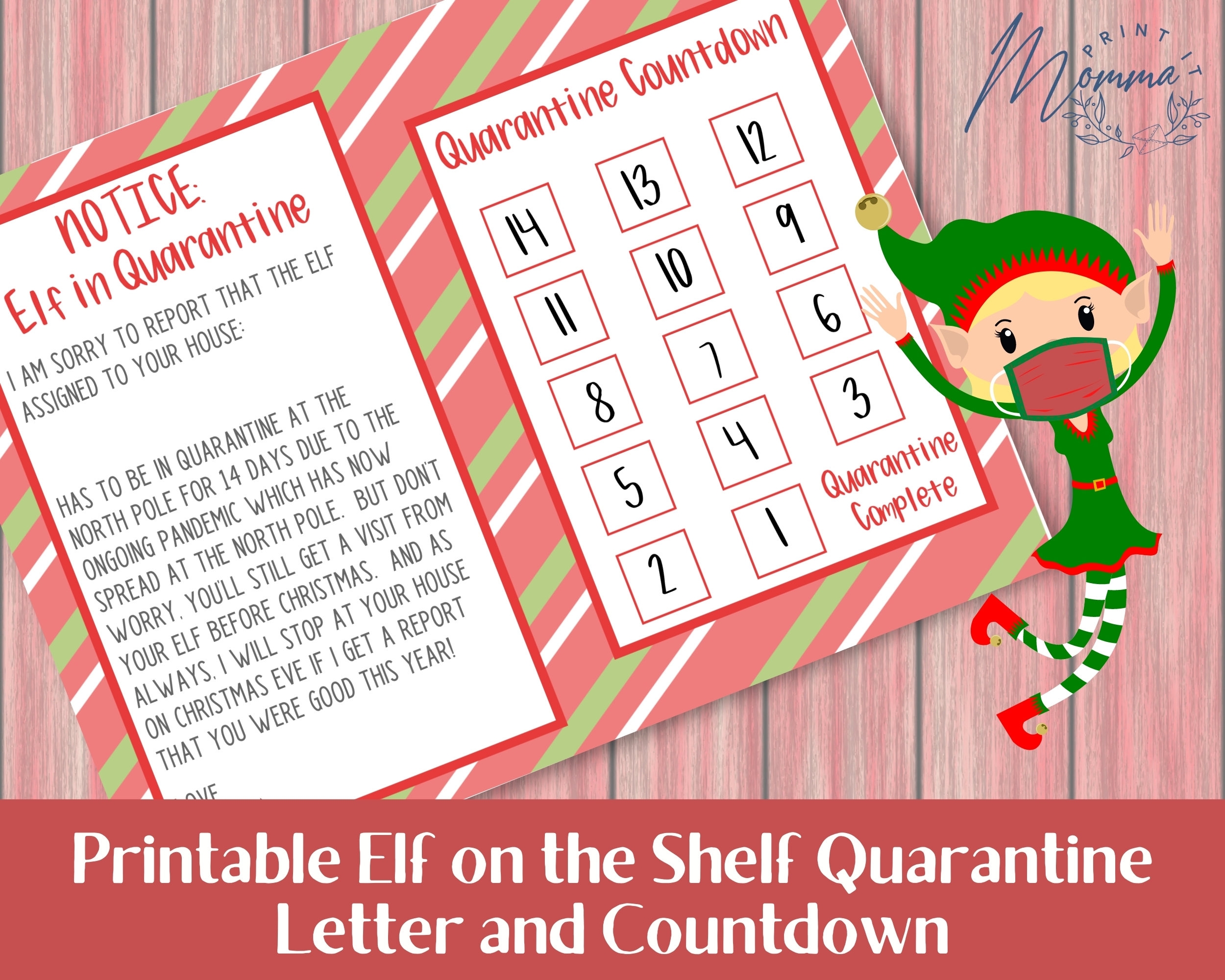 Elf Quarantine Countdown Printable Free