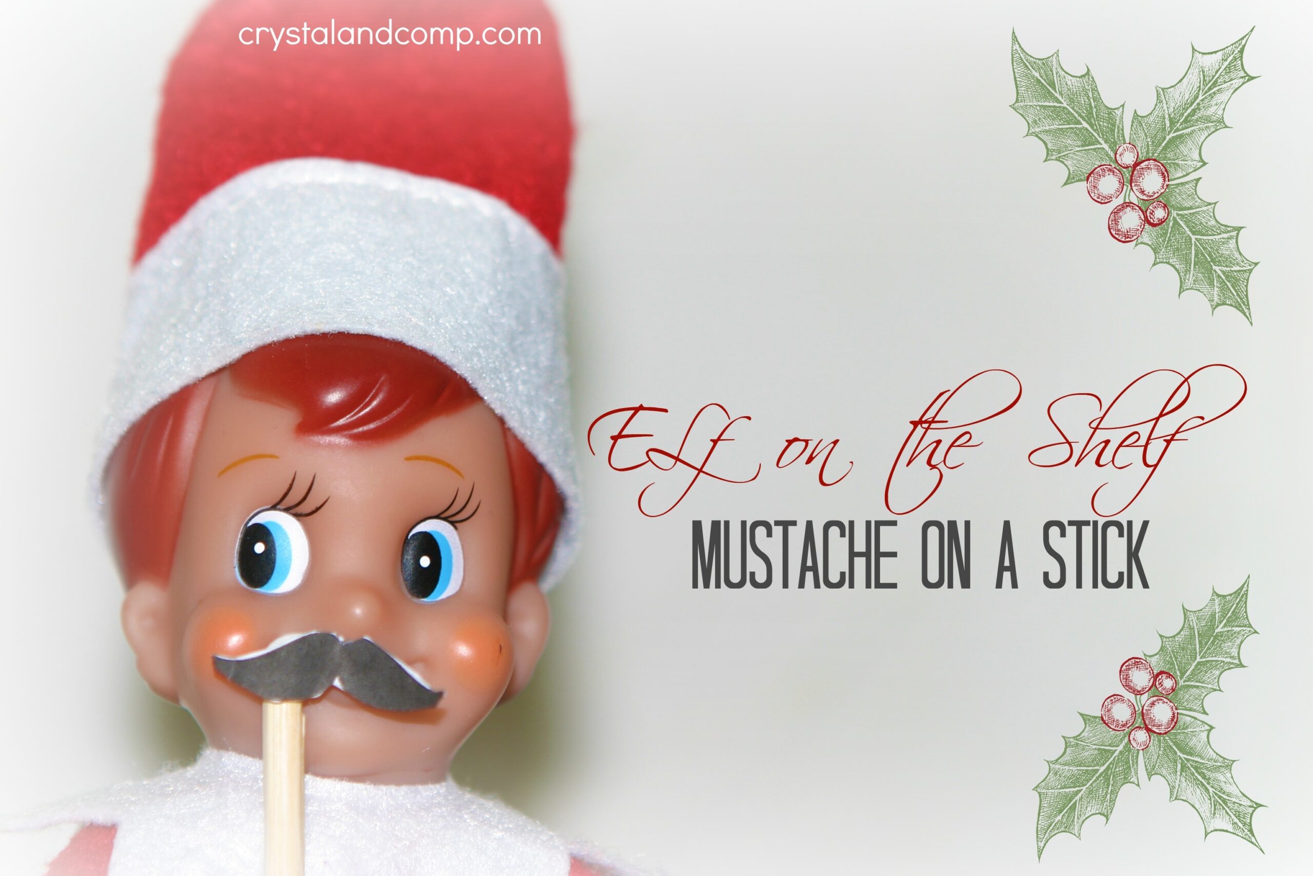 Elf On The Shelf Mustache On A Stick free Printable CrystalandComp