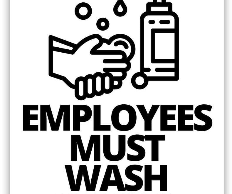 Employees Must Wash Hands Sign Printable Free PDF Download Simply Love Coloring