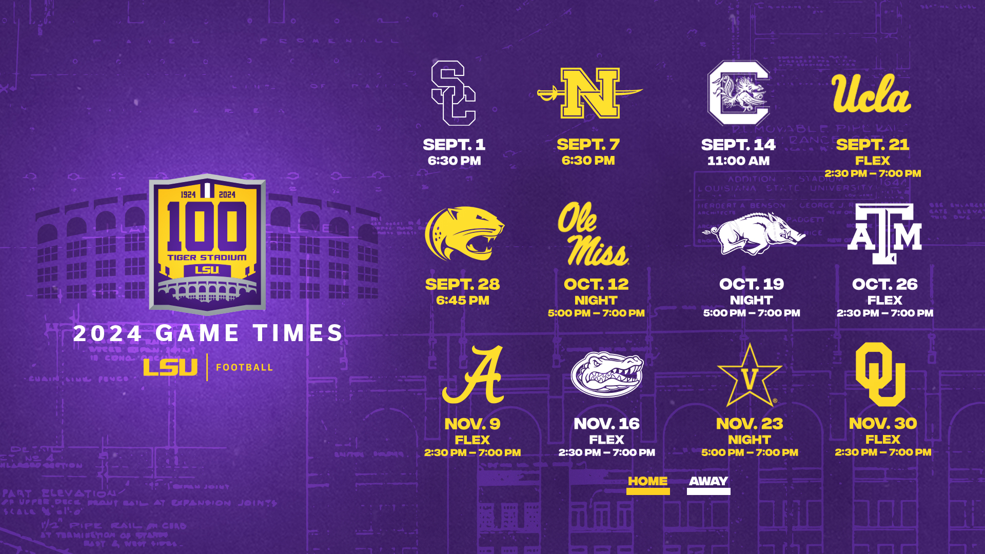 ESPN Announces Kickoff Windows For 2024 LSU Football Schedule LSU
