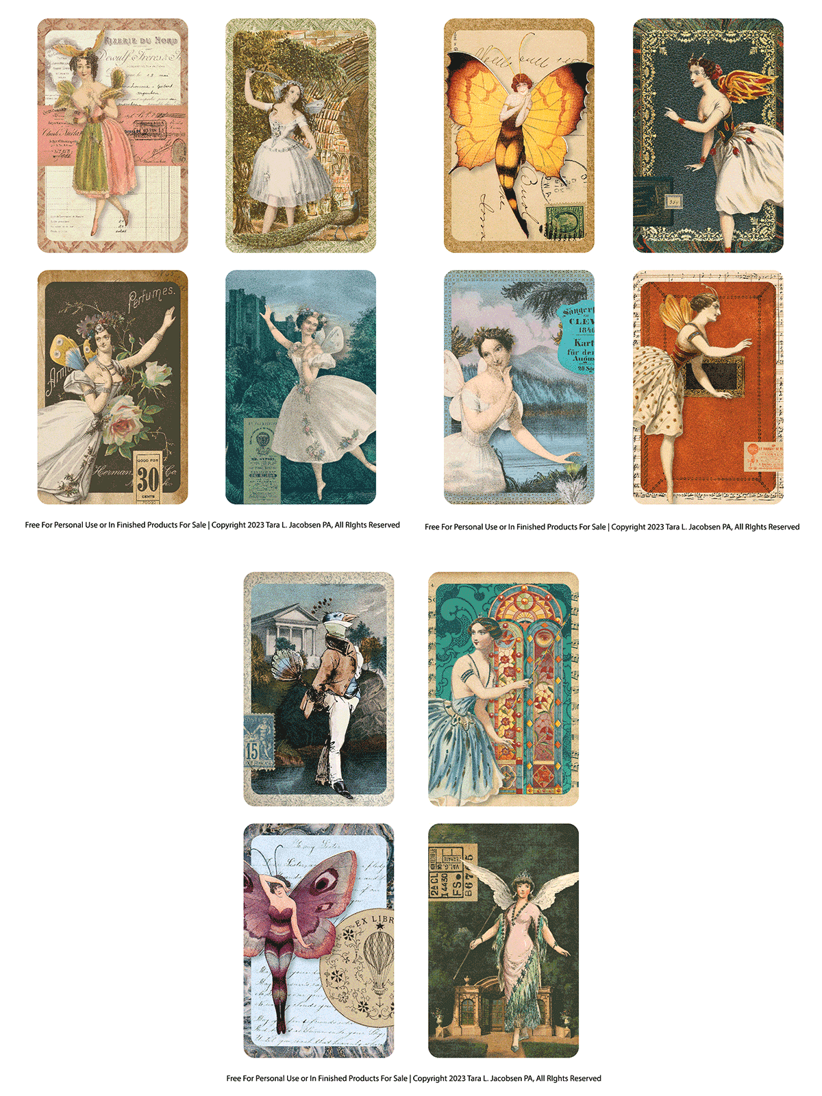 Fairy Cards Collage Sheets Free Printables Artsy Fartsy Life