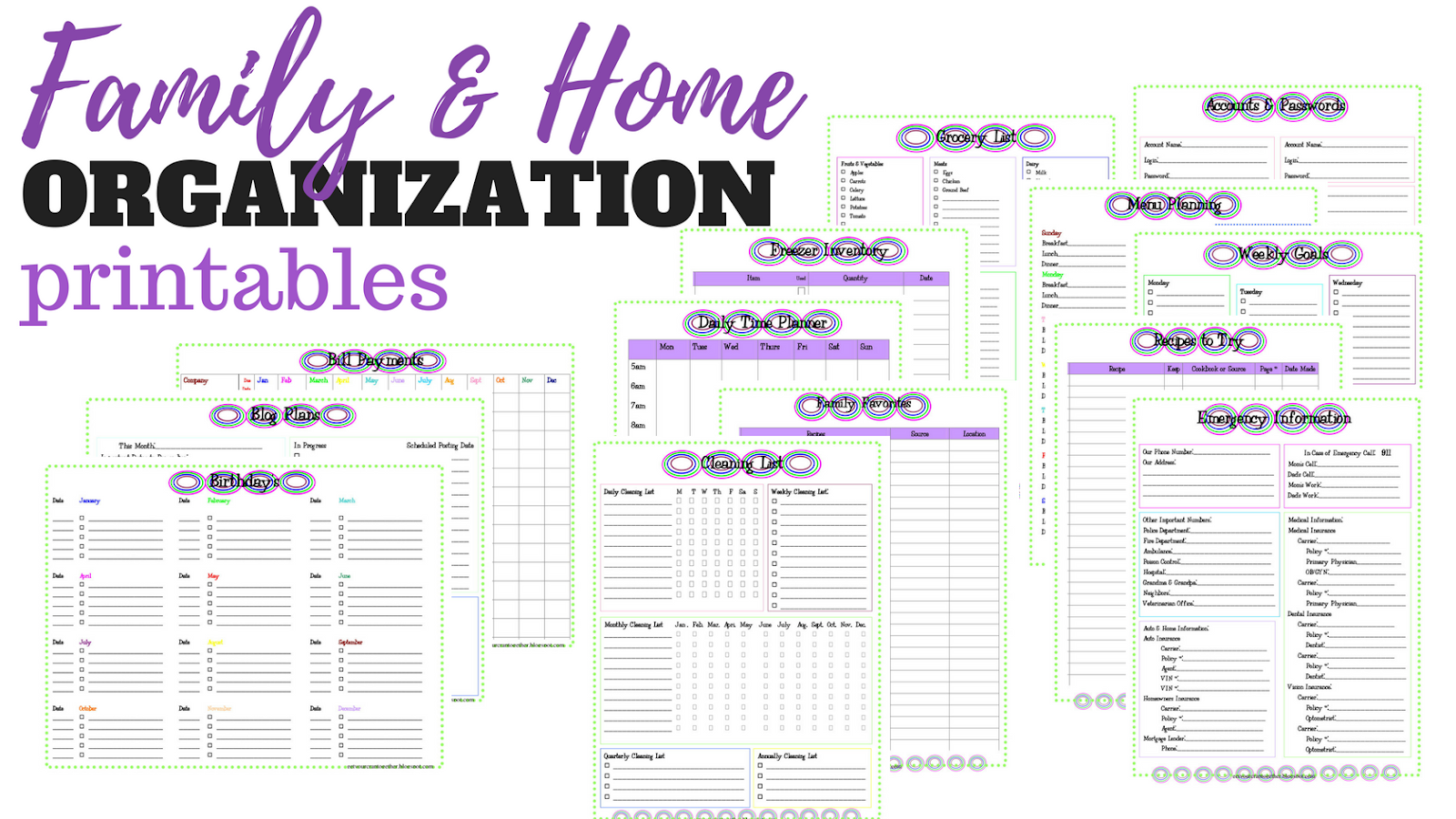 Free Printable Family Organizer Binder