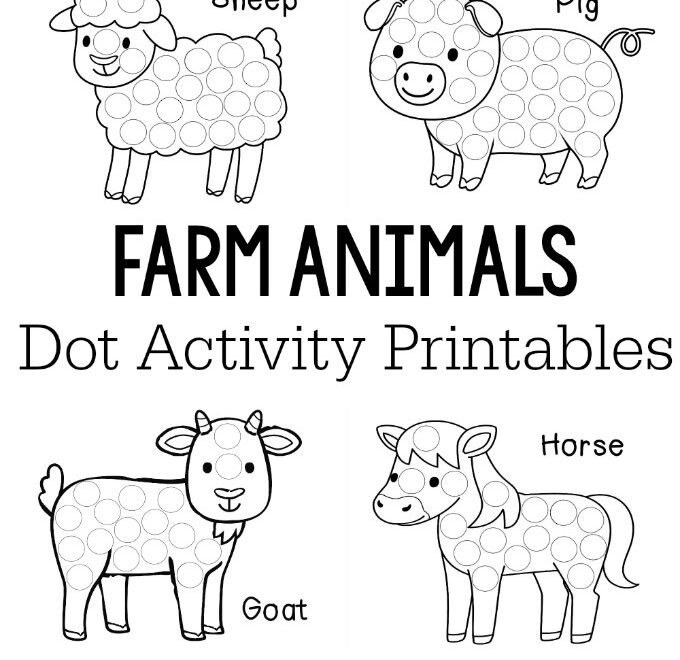 Farm Animals Dot Activity Printables The Resourceful Mama