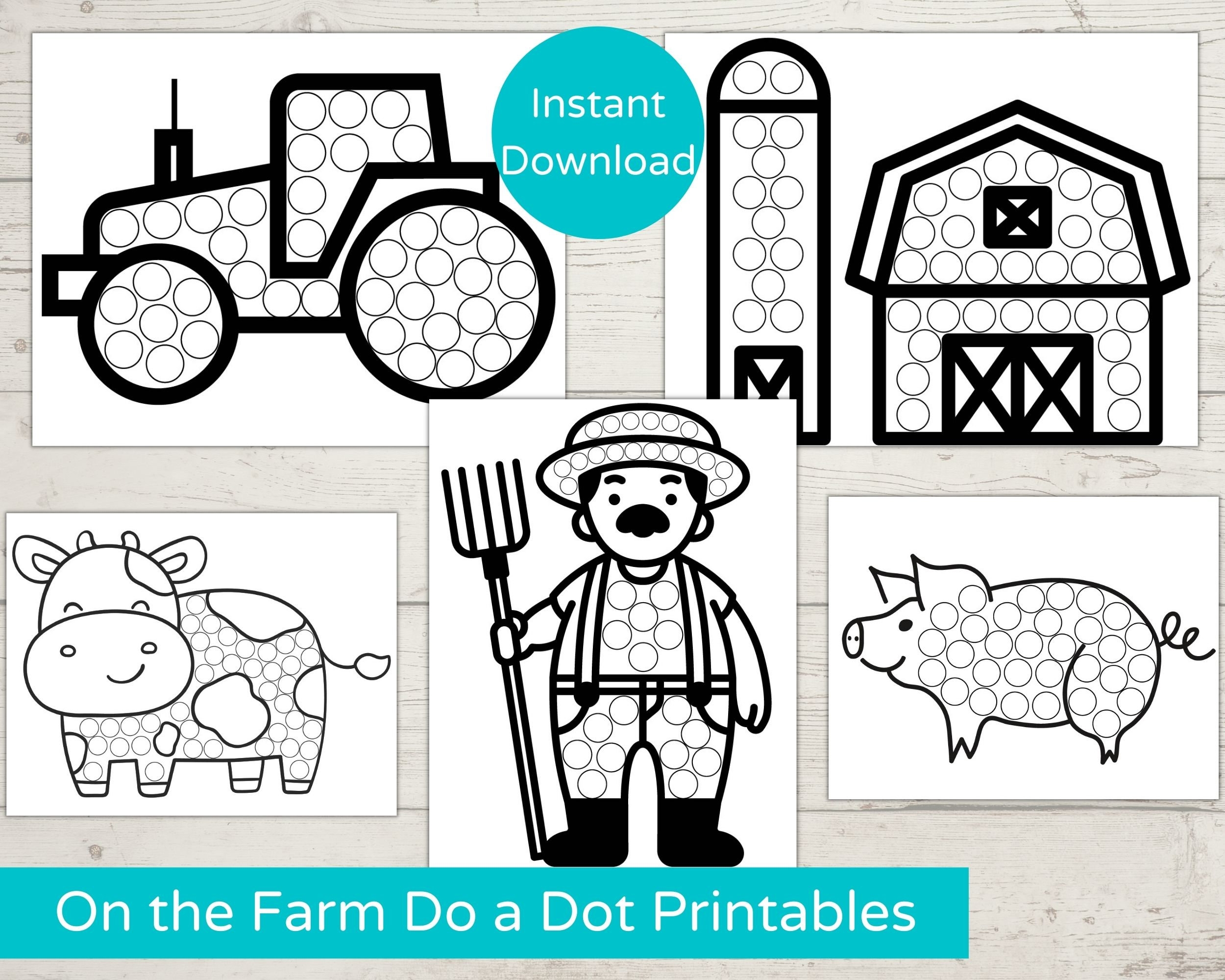 Farm Dot Marker Printables Do A Dot Printable Farm Toddler Activity Farm Animals Dot Art Dot Marker Activity Etsy Israel