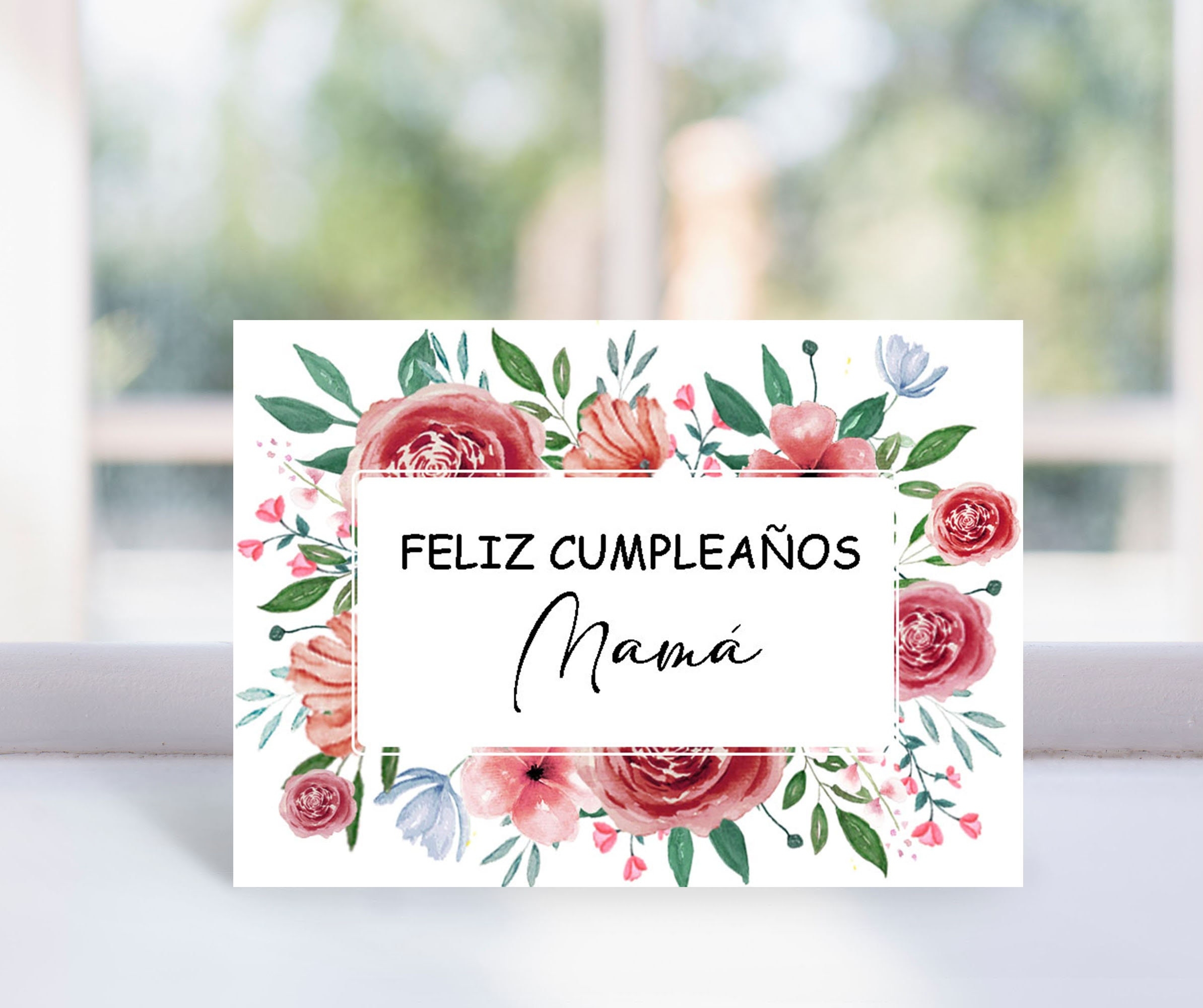 Feliz Cumplea os Printable Birthday Card For Mom In Spanish Birthday Card Watercolor Floral Spanish Mother Card 5x7 Greeting Card Etsy Norway
