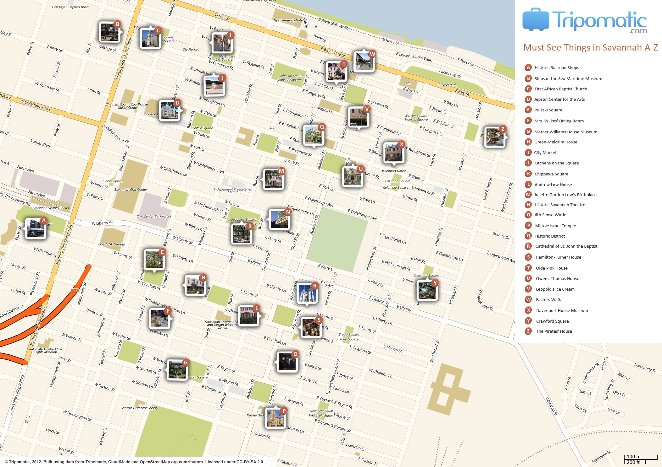 File Savannah Printable Tourist Attractions Map jpg Wikimedia Commons