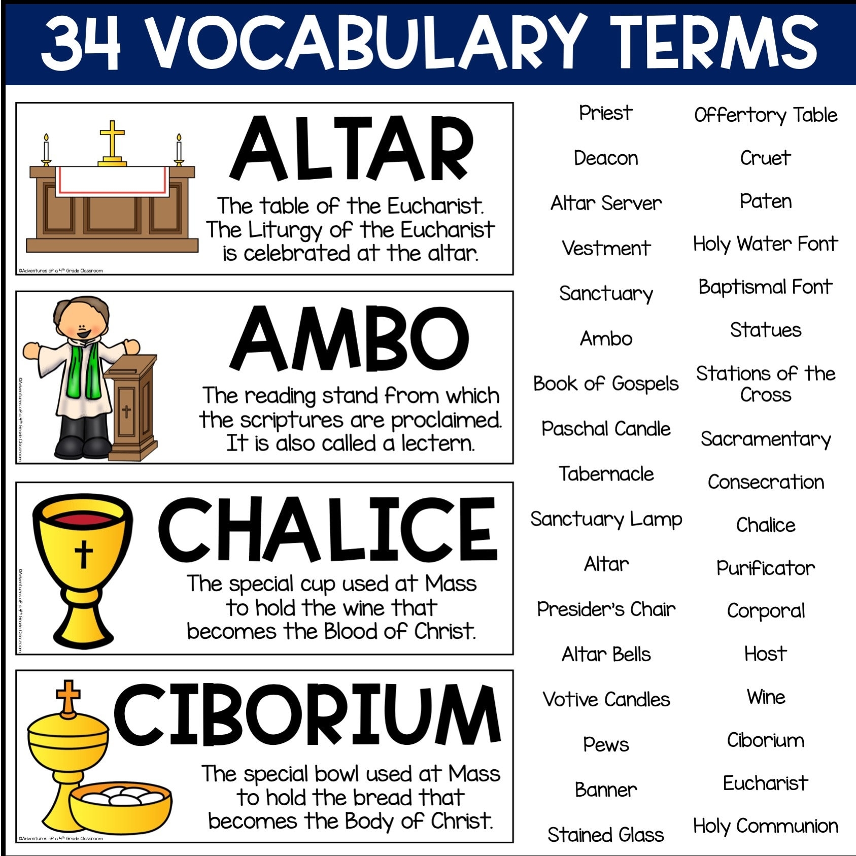Printable Catholic Vocabulary Words For Middle Schoolers