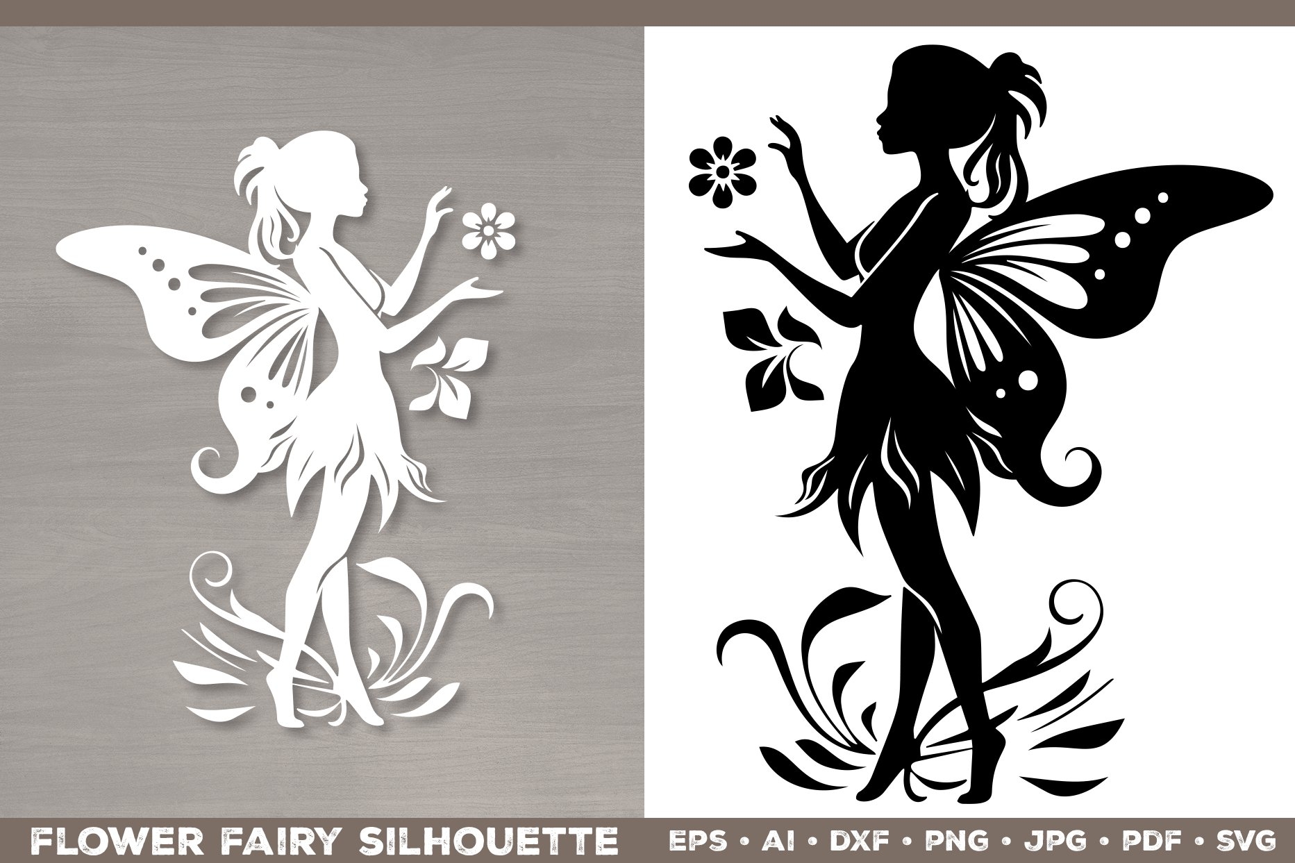 Flower Fairy Silhouette SVG Floral Fairy Spring 3084027 