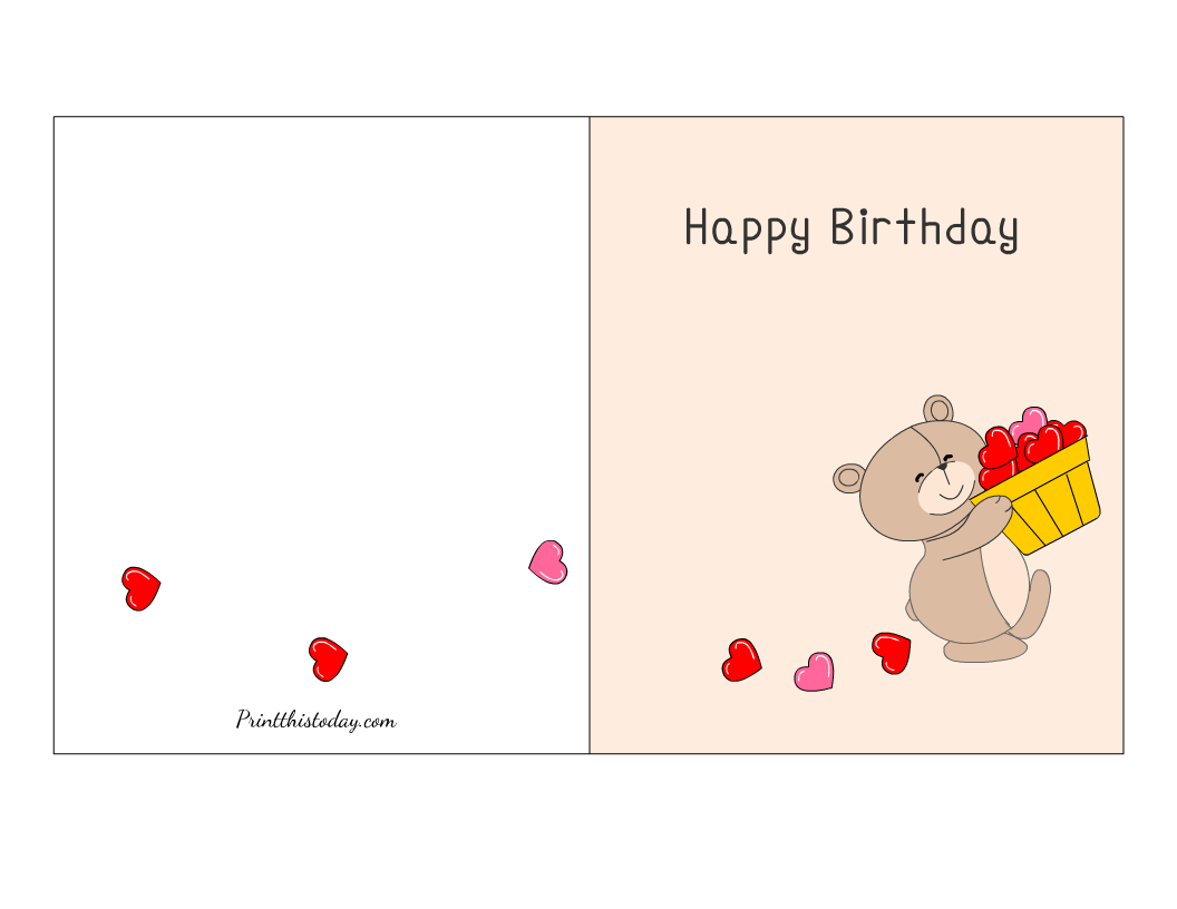 Downloadable Foldable Printable Birthday Card