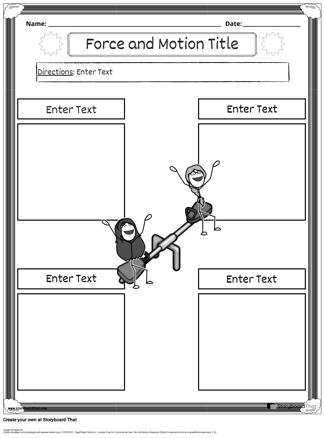 Force And Motion Worksheets Create With Storyboard That