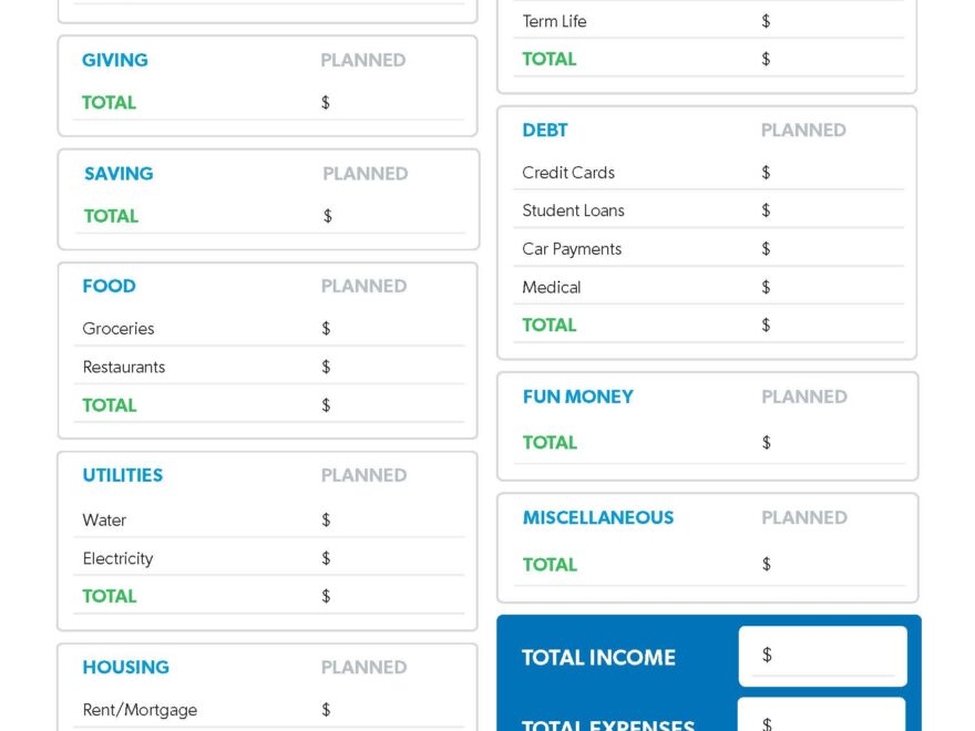 Free And Easy Budget Template Ramsey