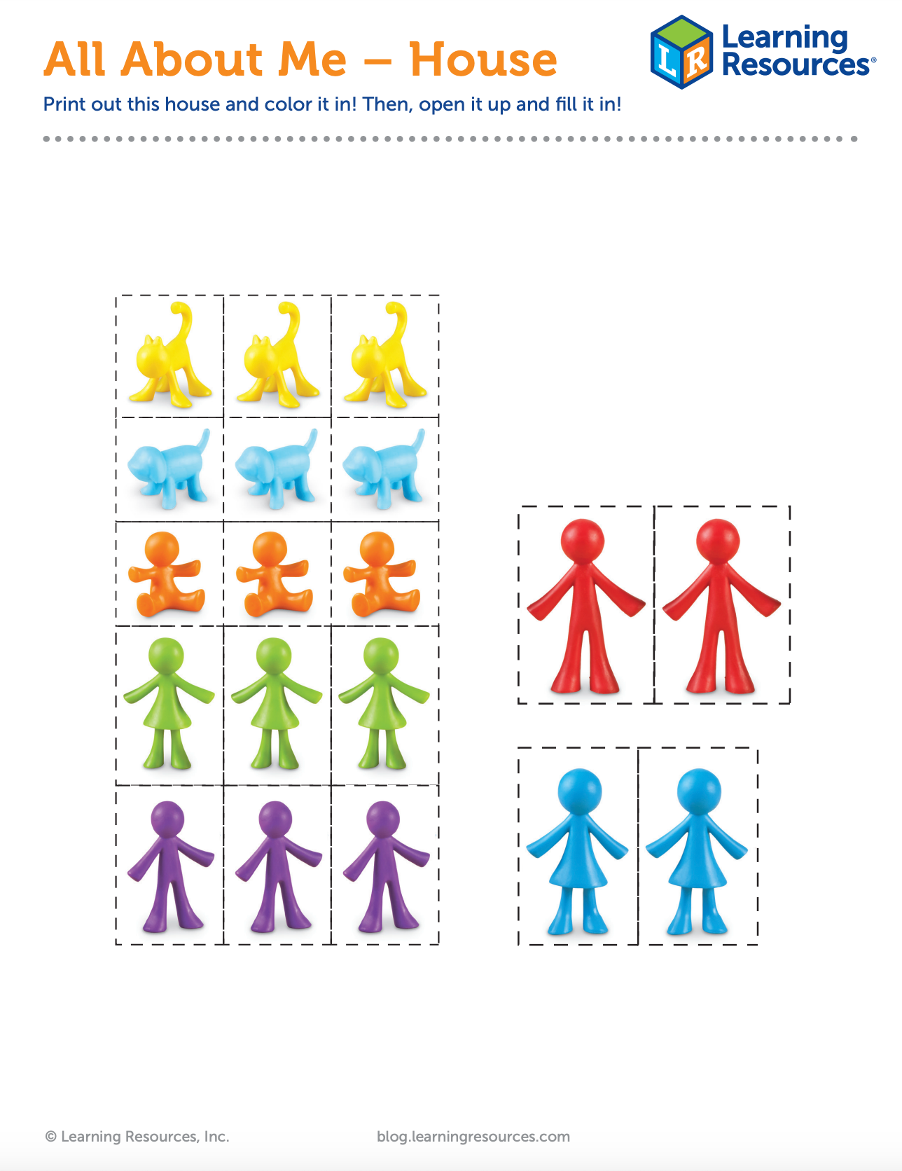 Free Back to School Printable All About Me Houses