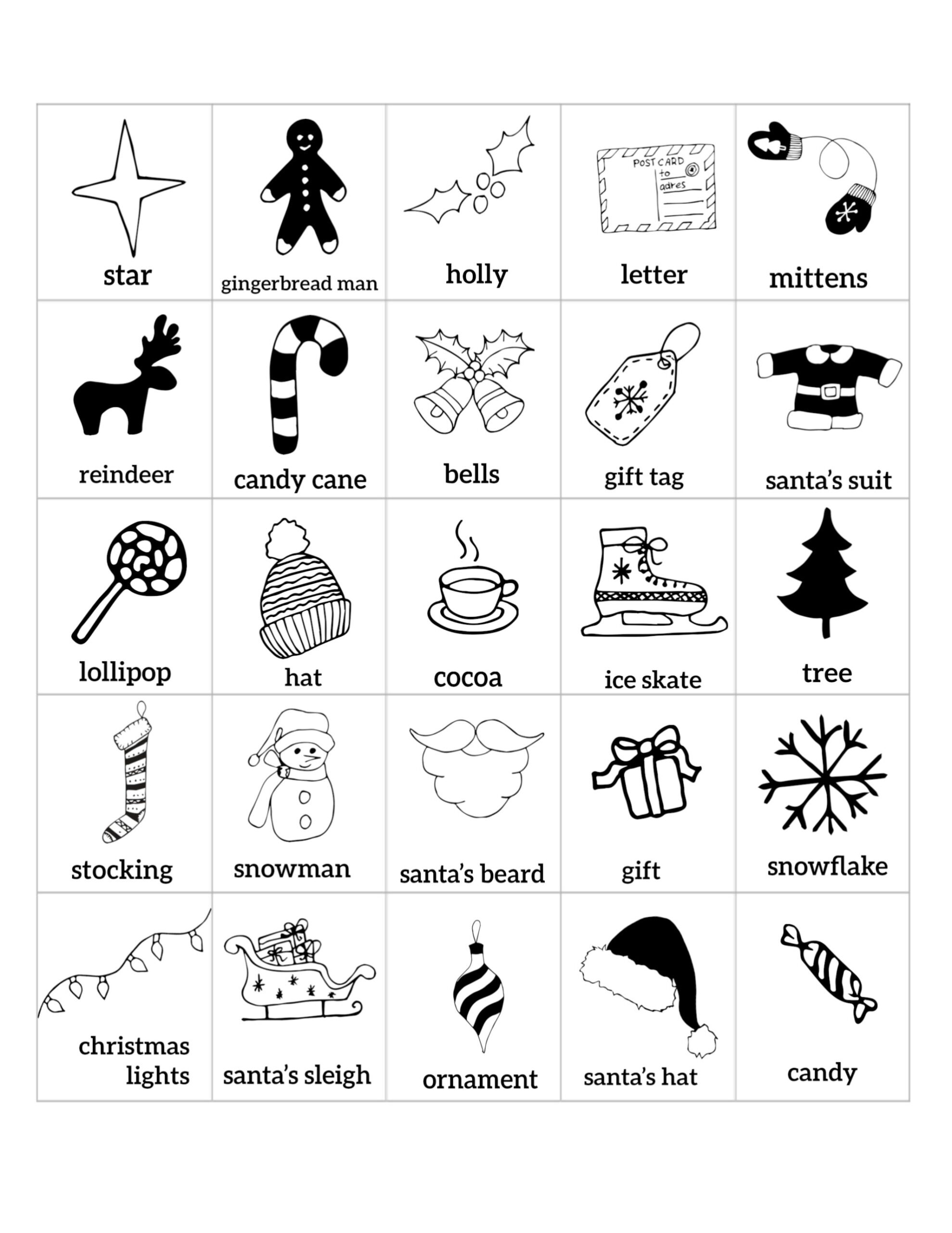 Free Christmas Bingo Printable Cards Paper Trail Design