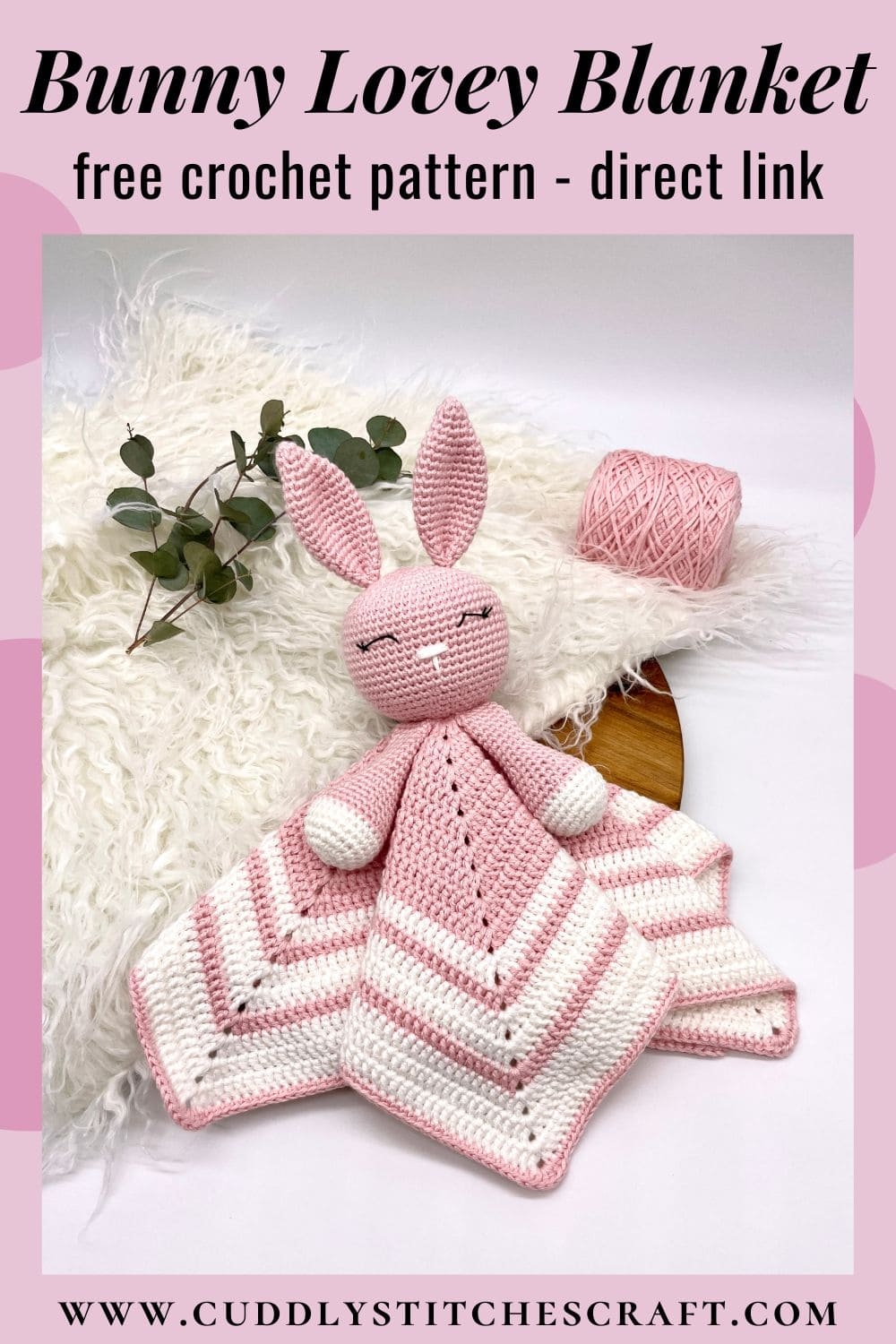 Free Crochet Bunny Lovey Pattern Square Blanket Cuddly Stitches Craft