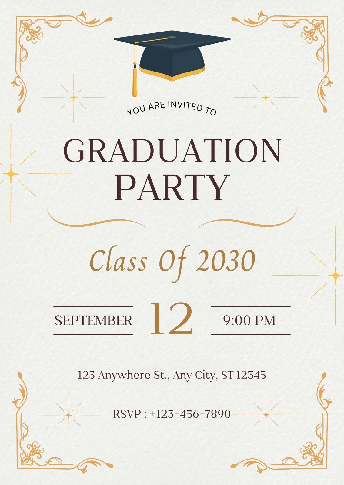 Free High School Graduation Party Invitation Cards Printable