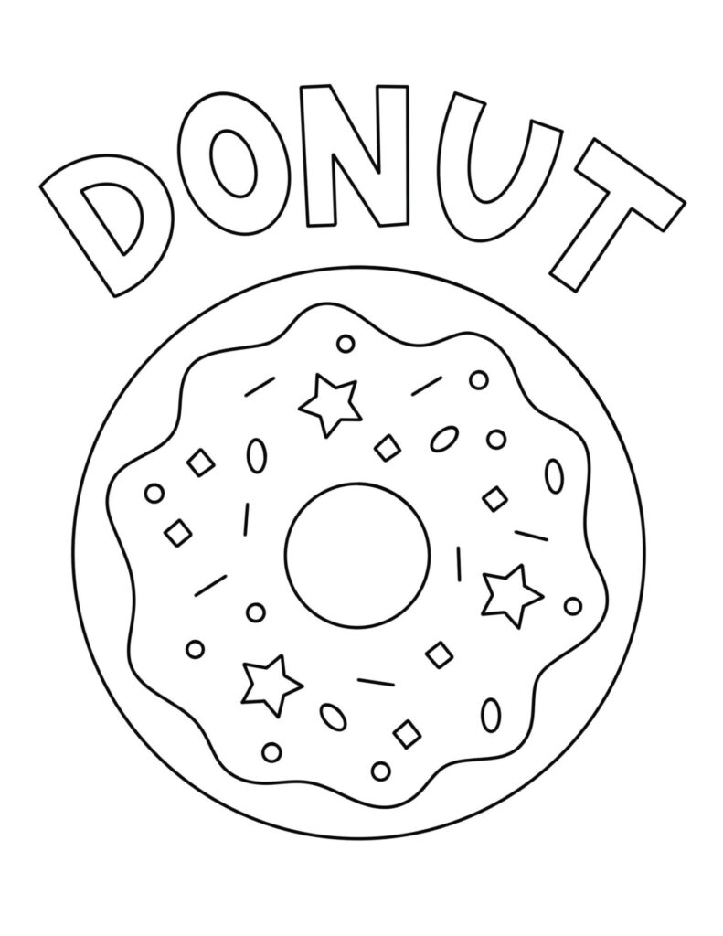 Free Printable Donut Coloring Pages