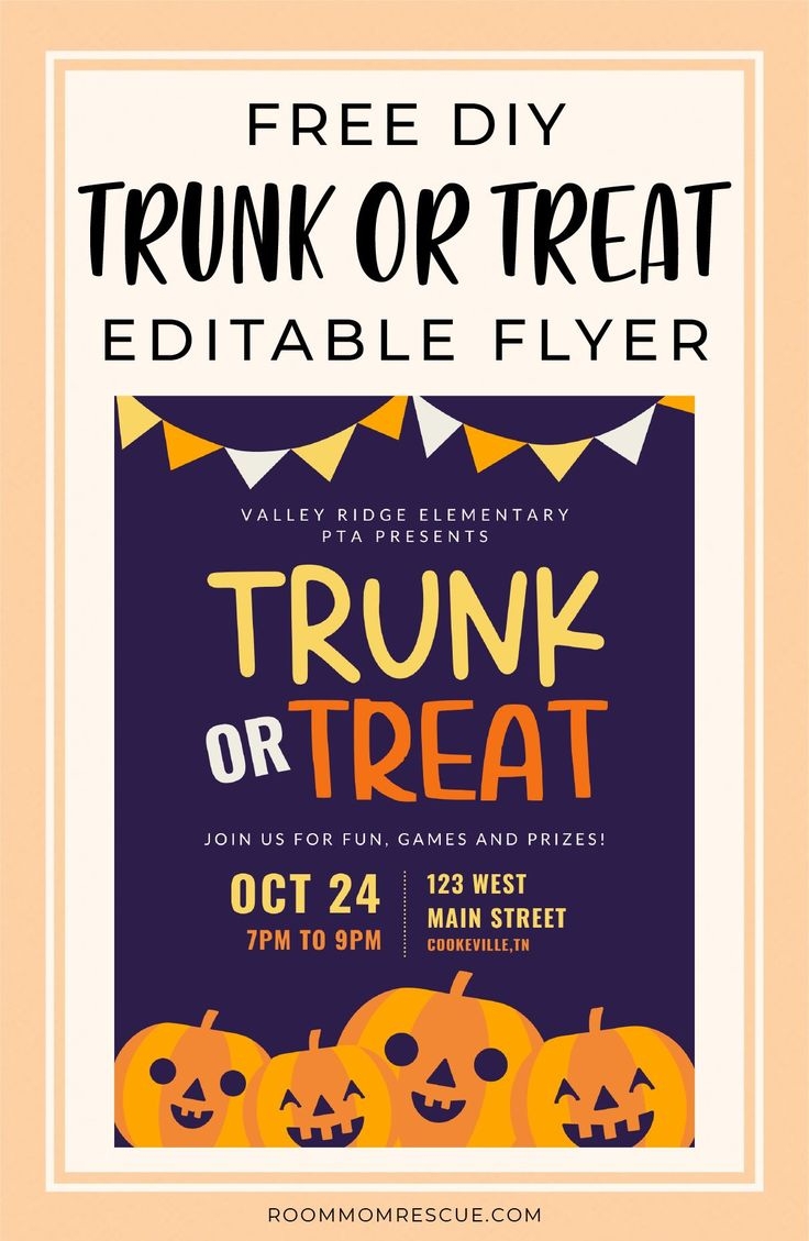 Free Printable Trunk Or Treat Flyer Template
