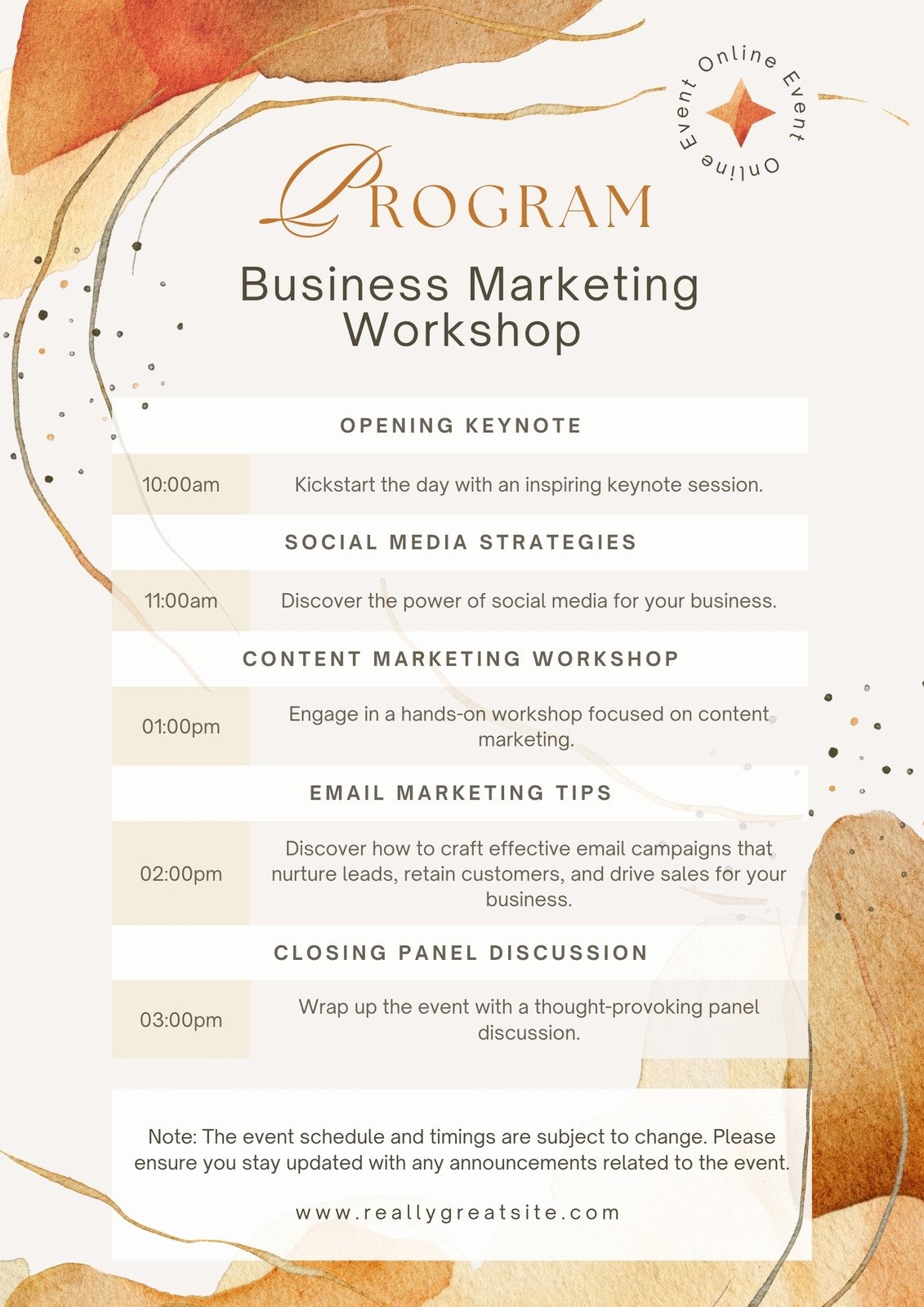 Free Editable And Printable Event Program Templates Canva