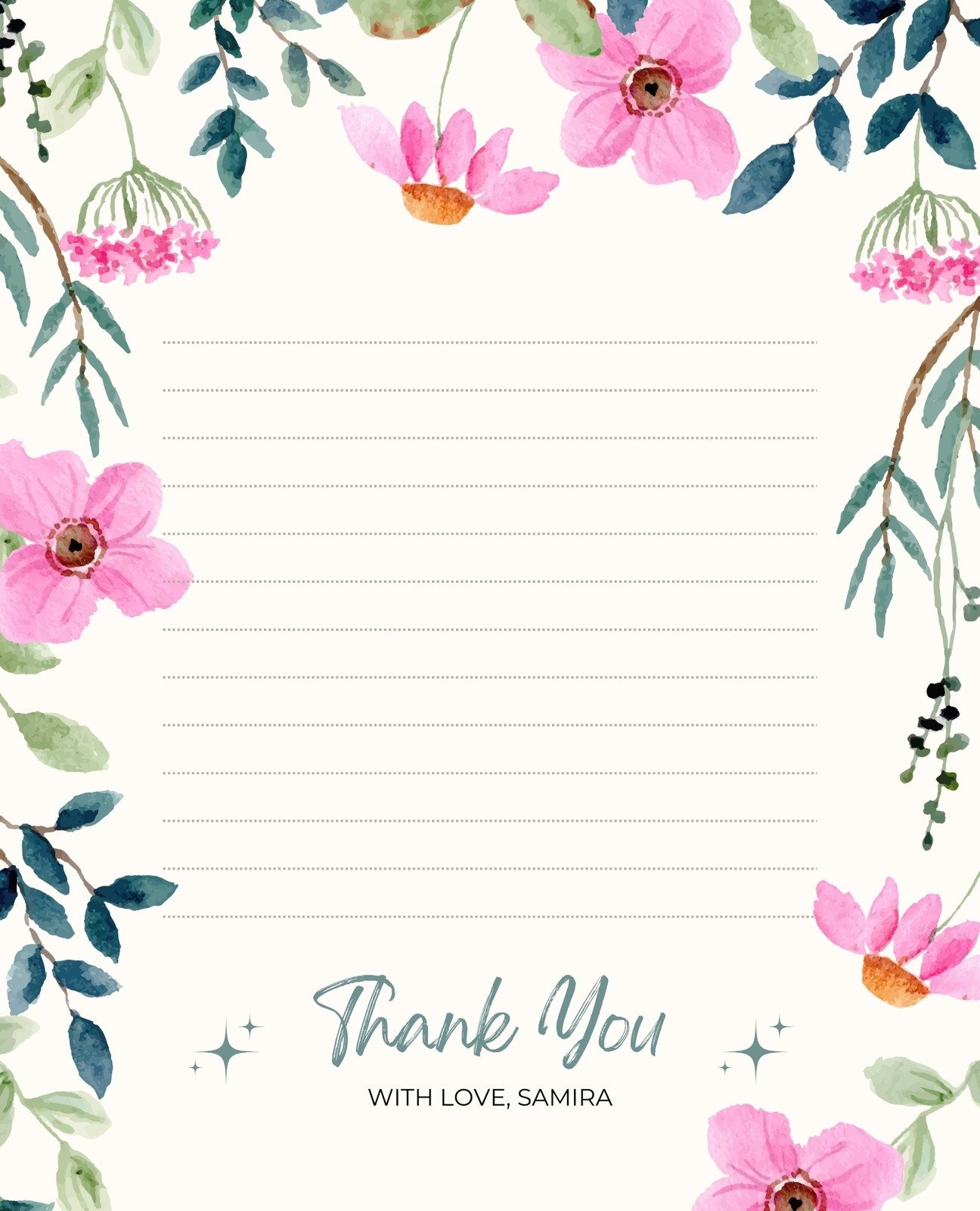 Free Editable Printable Floral Note Card Templates Canva