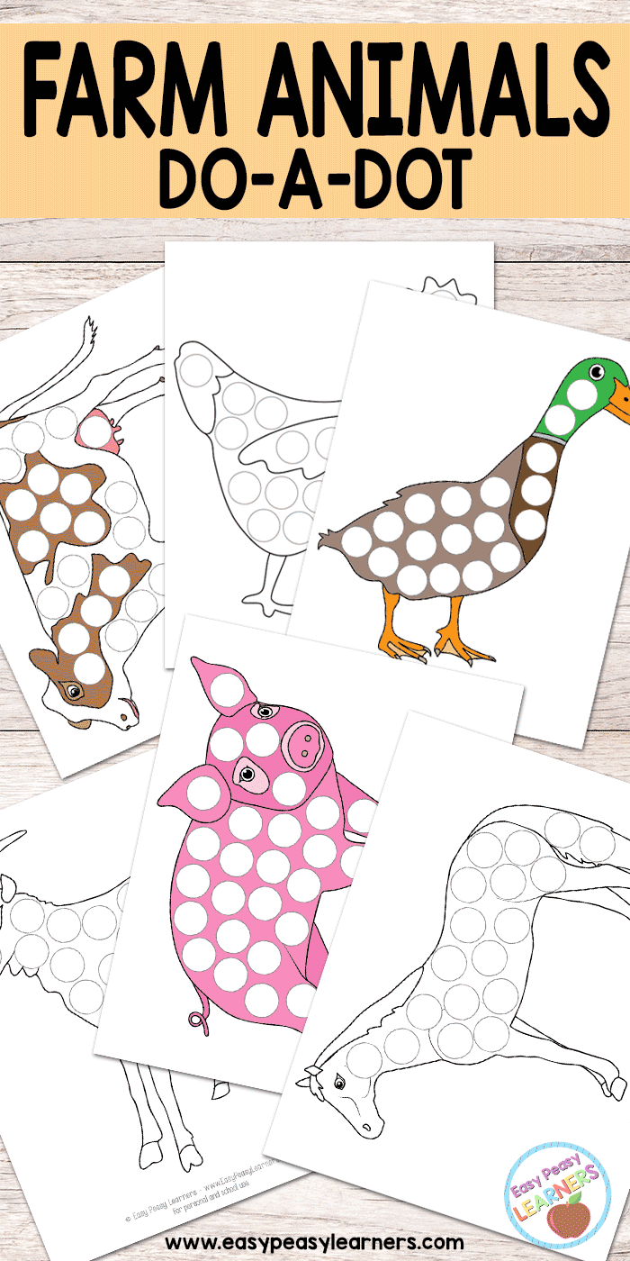 Free Farm Animals Do A Dot Printables Easy Peasy Learners