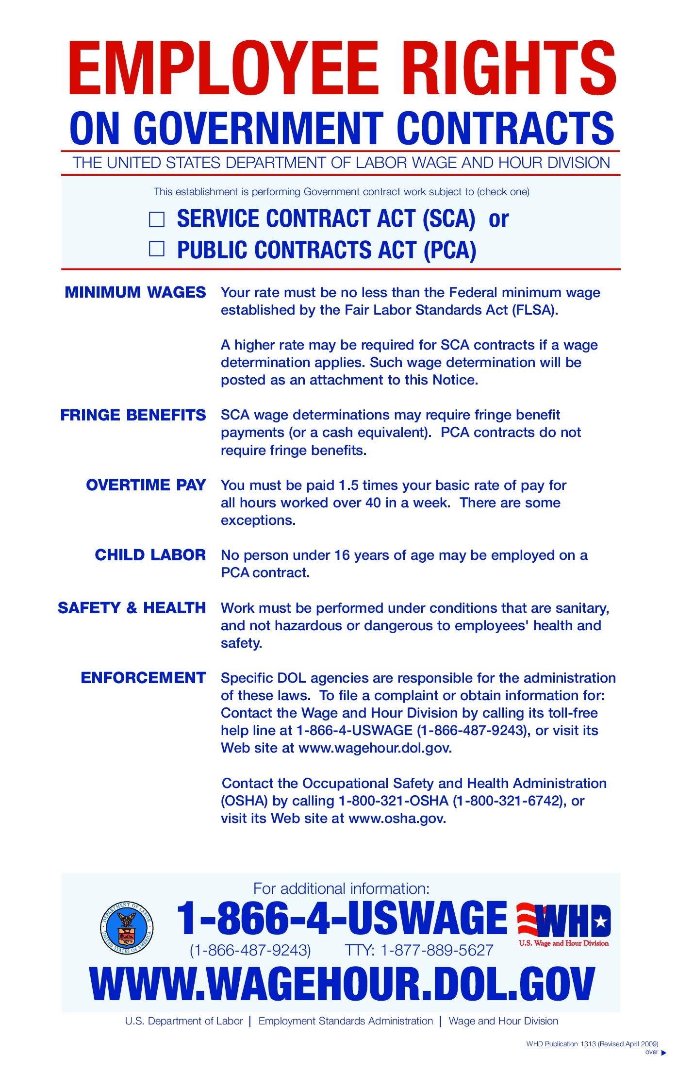 Free Federal Working On Government Contracts Labor Law Poster 2025
