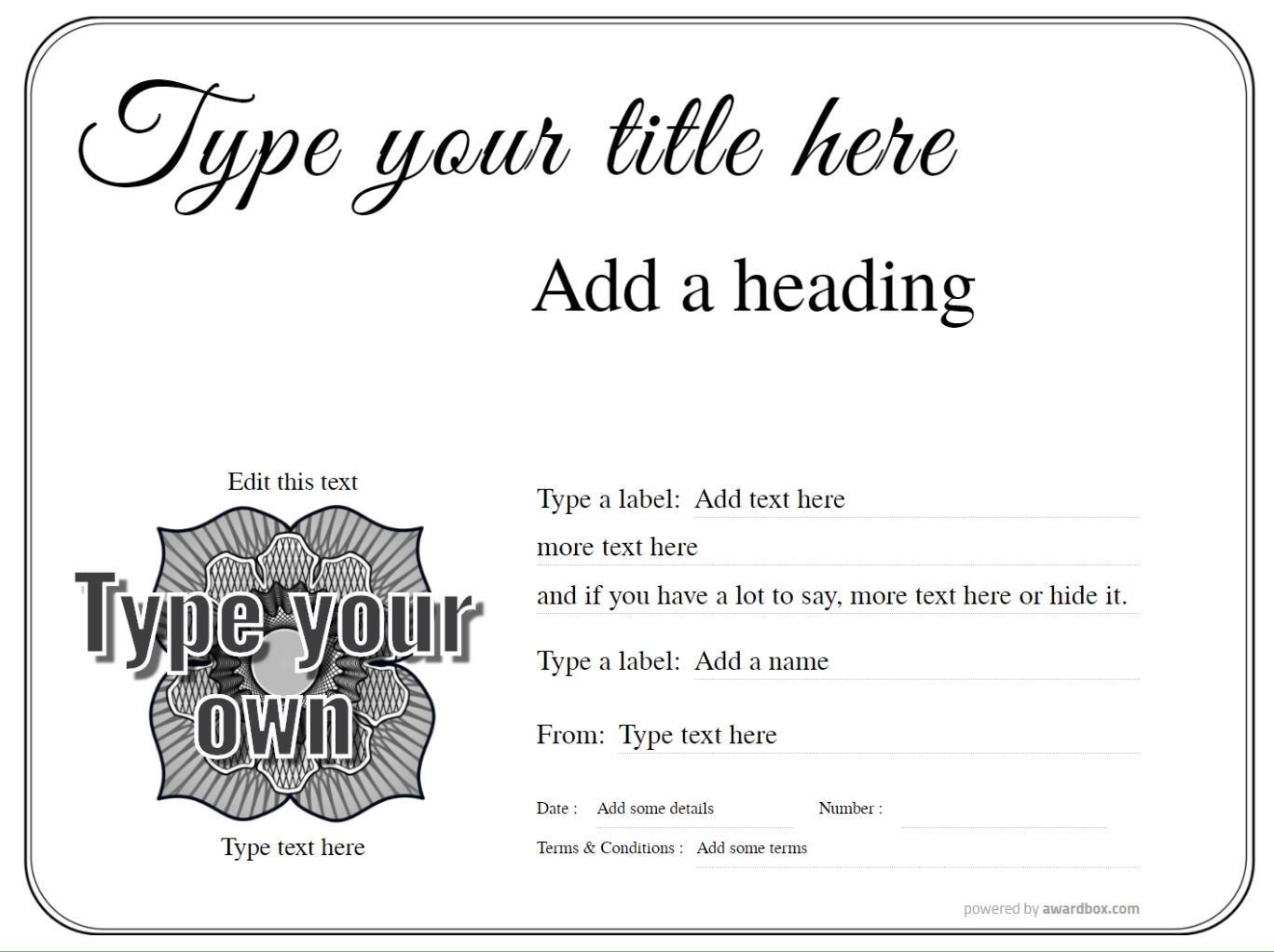 Gift Certificate Template Free Printable