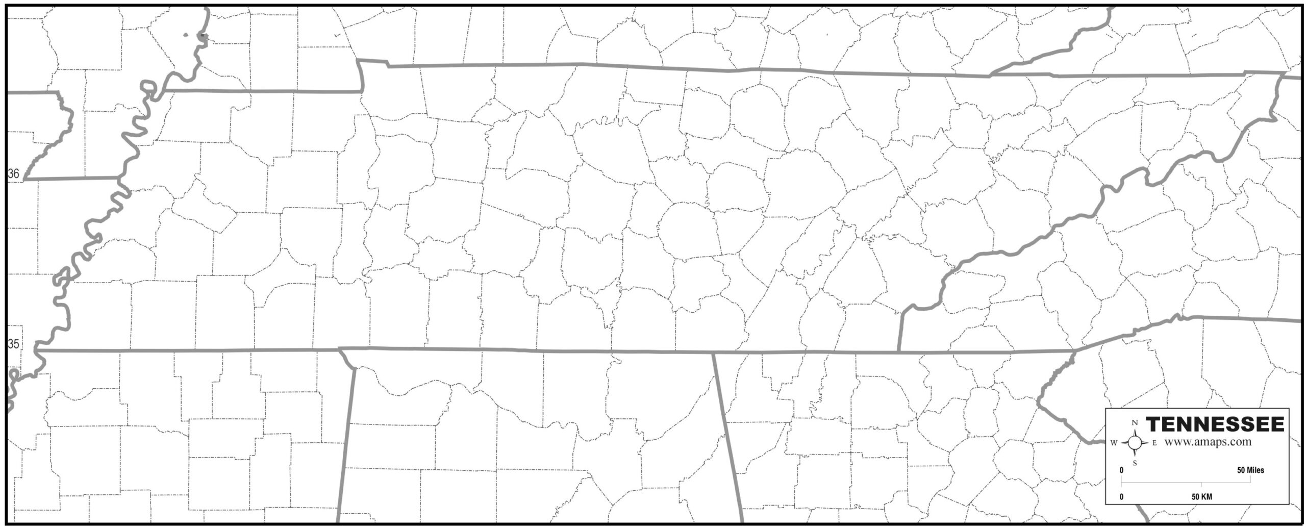 Printable Outline Of The State Of Tennessee