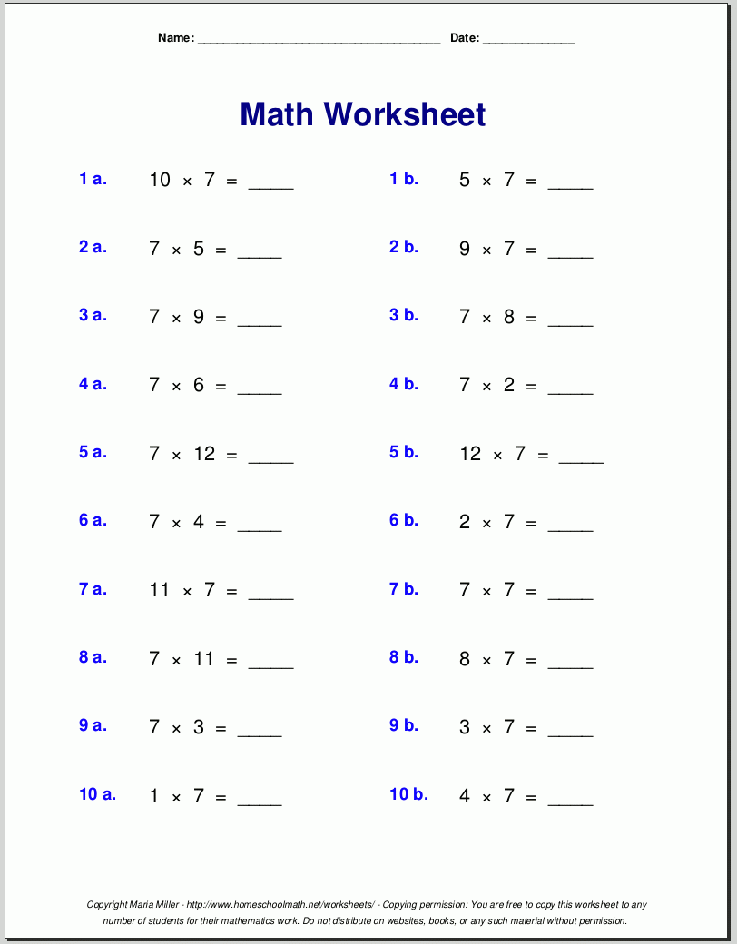 4Th Grade Math Workbook Printable