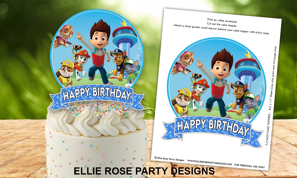 Free Paw Patrol Cake Topper Printables