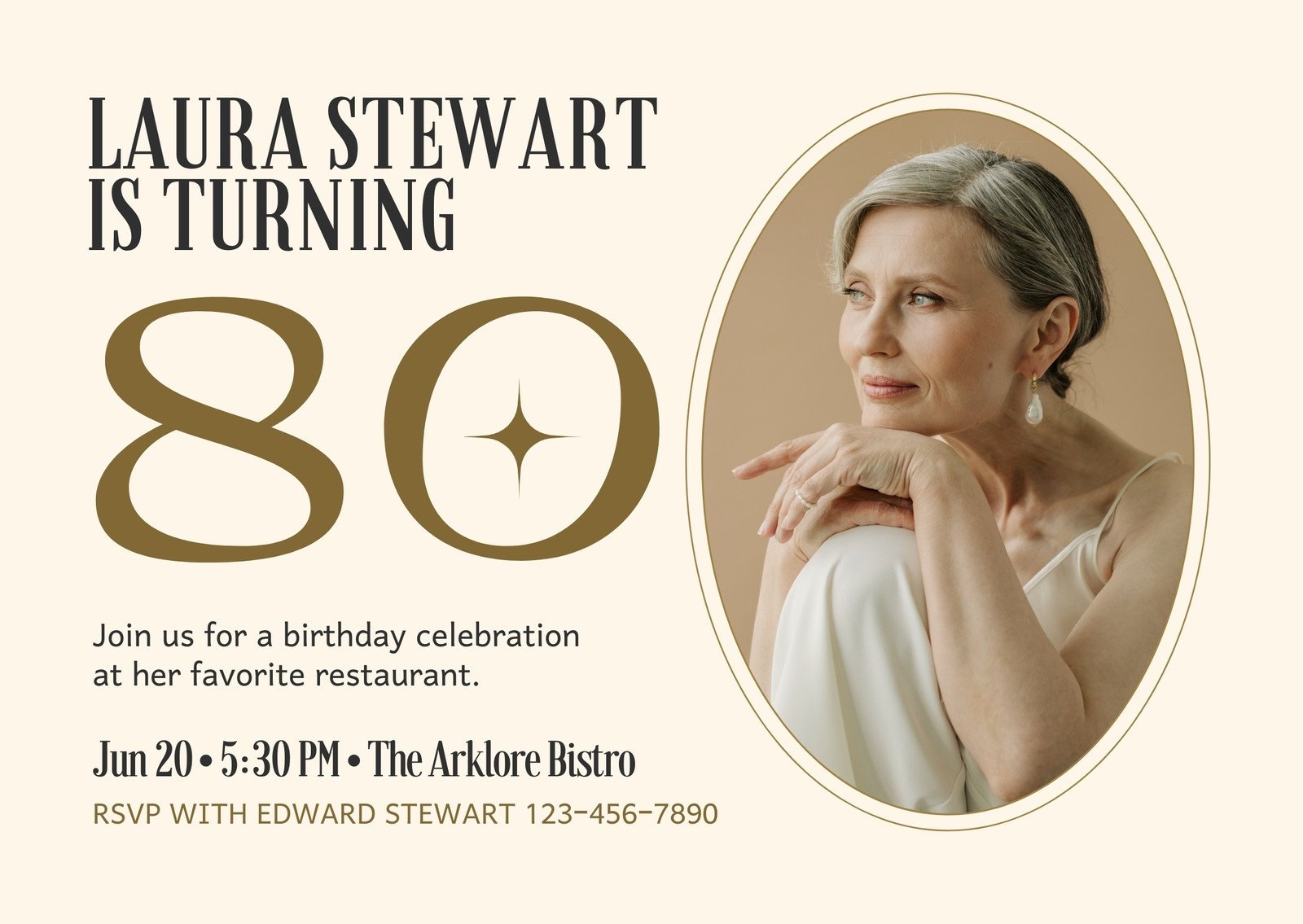 Free Printable 80th Birthday Card Templates Canva