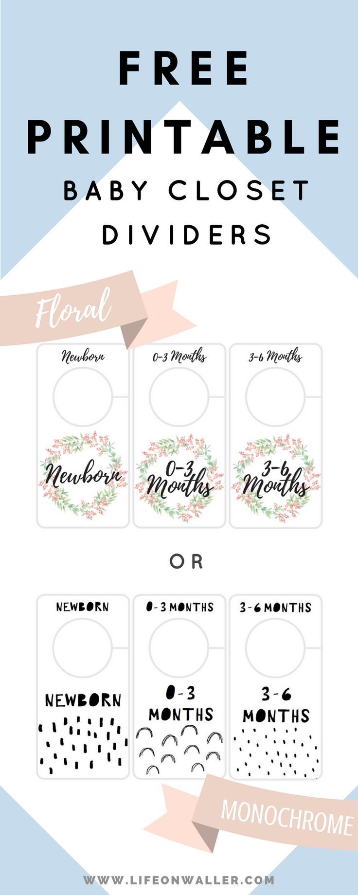 Free Printable Baby Closet Dividers Preemie To 24 Months 2 Styles