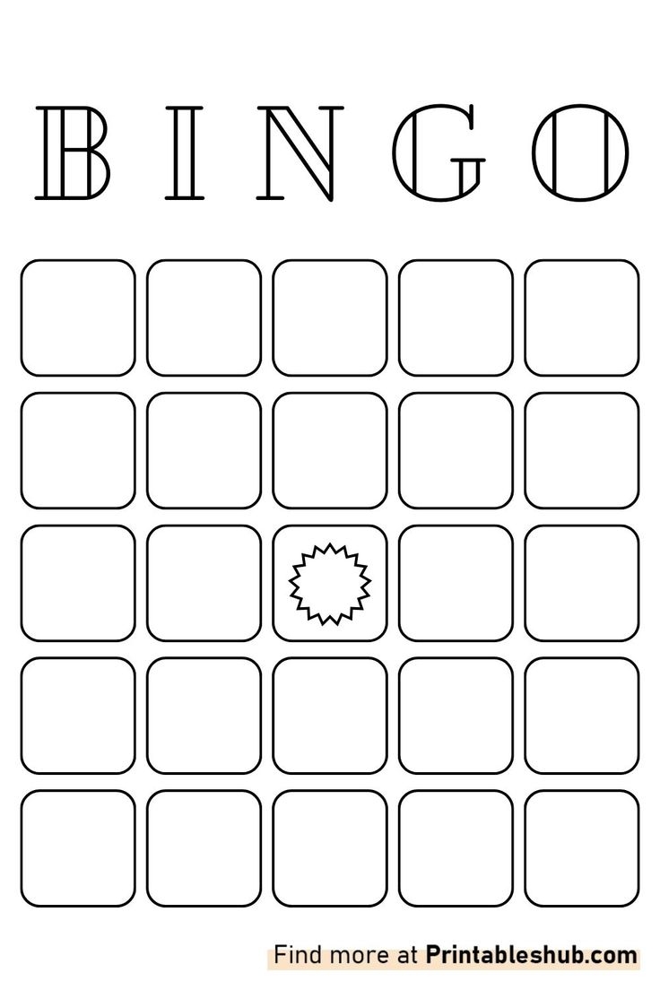 Free Printable Bingo Cards Blank