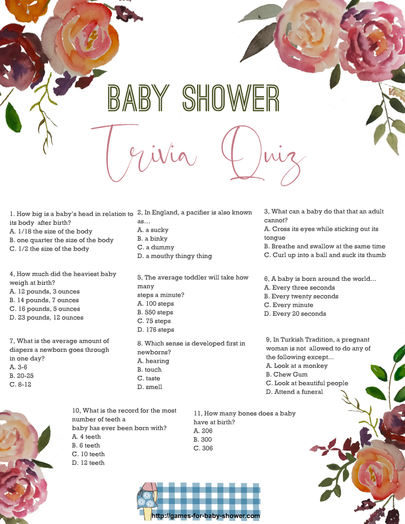 Free Printable Blush And Pink Floral Baby Shower Games