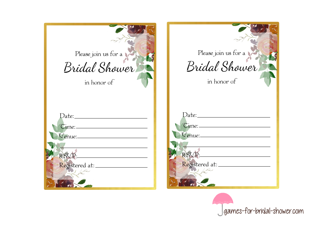 Free Printable Bridal Shower Invitations Templates