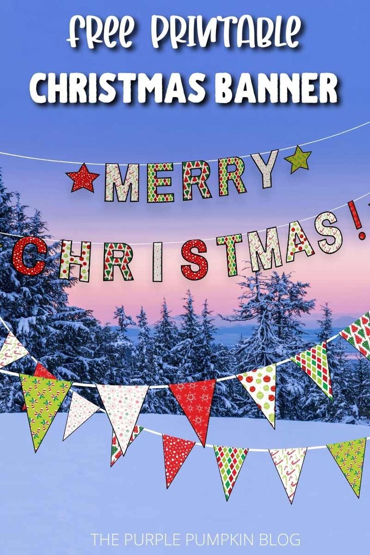 Merry Christmas Banner Free Printable