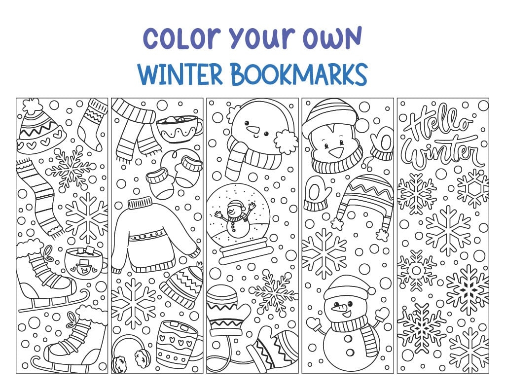 Free Printable Christmas Bookmarks To Color For Kids Worksheets Library
