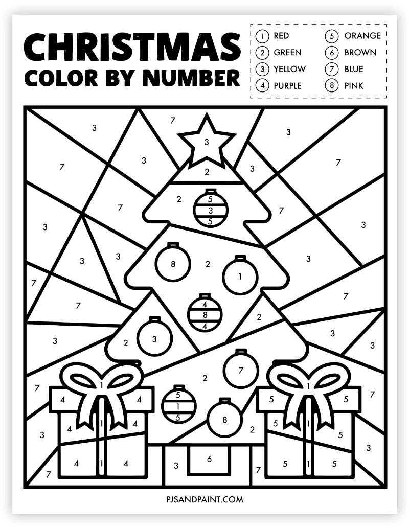 Christmas Color By Number Printable